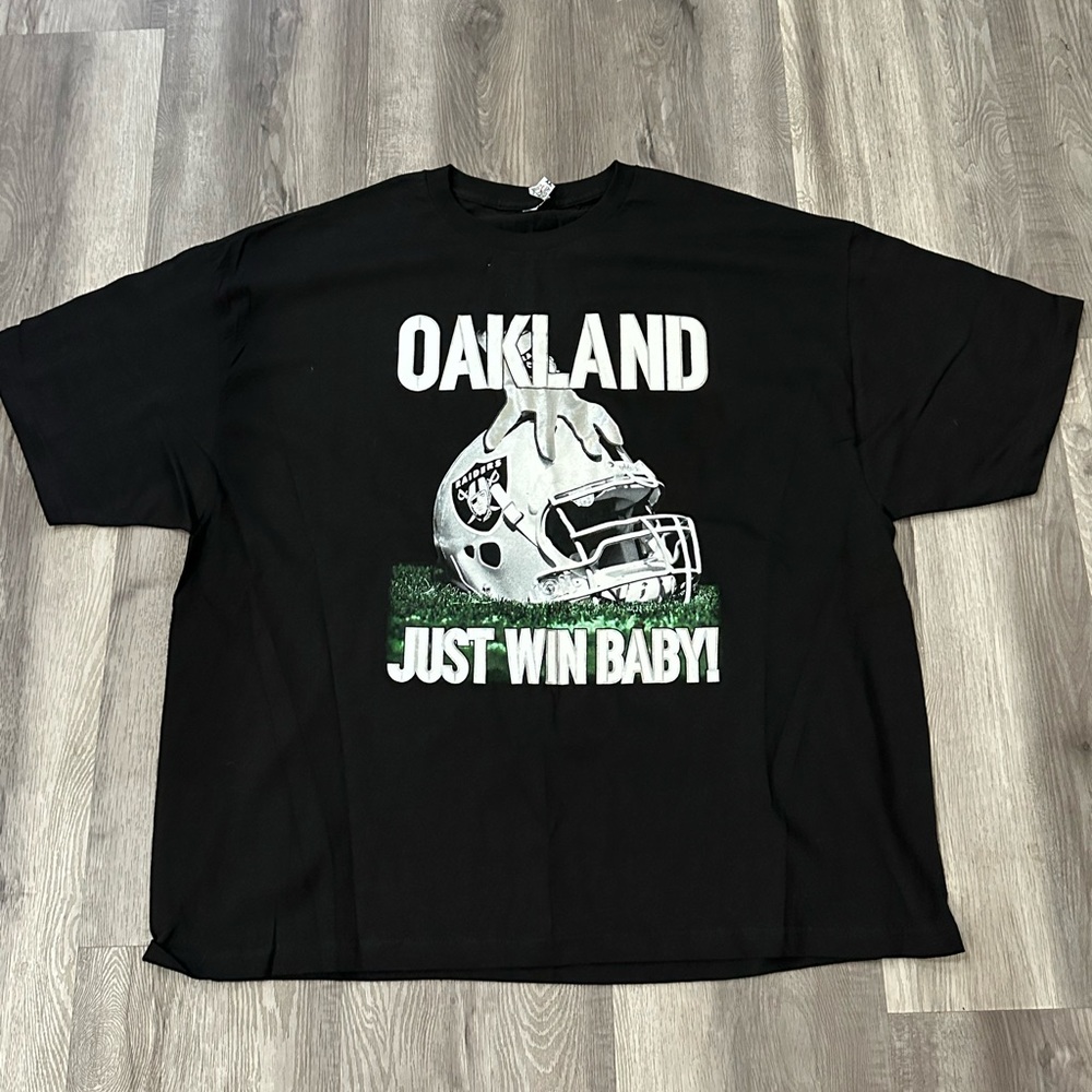 Oakland Raiders Just Win Baby black 3XL tee shirt black Raiders Nation Las Vegas